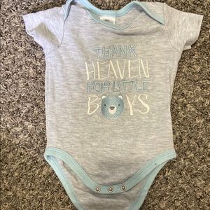 Gray and Blue Baby Onesie